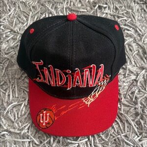 Indiana Graphic Black and Red Snapback Hat